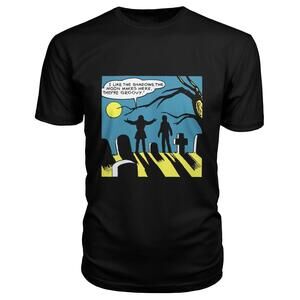 Horror Comic Pop Art Design Graveyard Groovy Shadows Tshirt